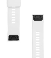 Tactical 431 Silikoninen ranneke, Garmin Fenix 5/6 QuickFit 22 mm, valkoinen hinta ja tiedot | Älykellojen ja aktiivisuusrannekkeiden lisätarvikkeet | hobbyhall.fi
