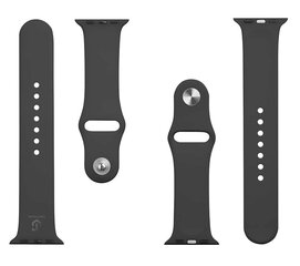 Tactical 456 Silicone Band, Apple Watch 1/2/3/4/5/6/7/SE, 38/40/41 mm, musta hinta ja tiedot | Älykellojen ja aktiivisuusrannekkeiden lisätarvikkeet | hobbyhall.fi