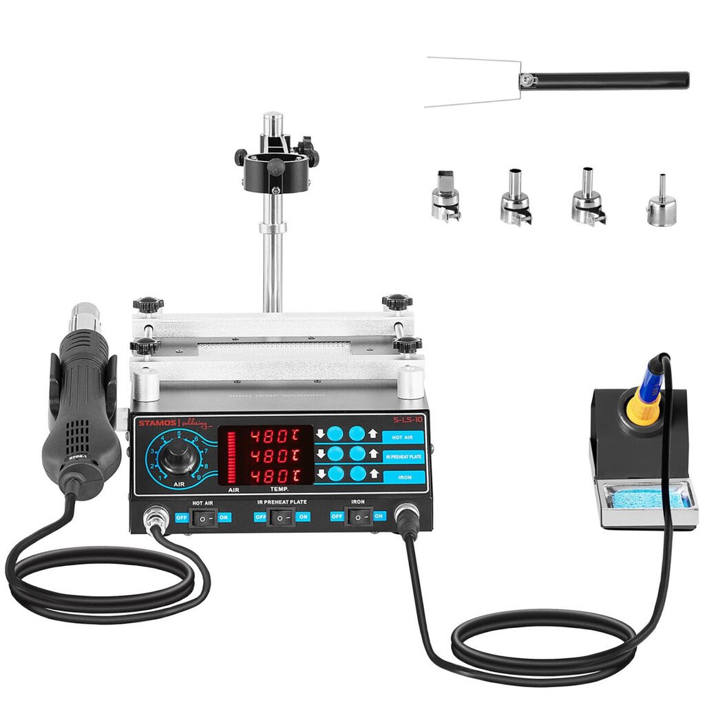 Juotosasema kuumailmapuhaltimella, Stamos Soldering hinta ja tiedot | Hitsauslaitteet | hobbyhall.fi