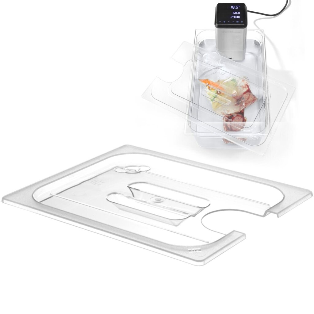 Polykorbonattikansi aukolla Sous-Vide GN 1/1 astioille hinta ja tiedot | Keittiövälineet | hobbyhall.fi