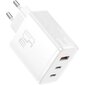 Nopea latausadapteri GaN Cube Pro 65W 2x USB-C USB-A, valkoinen hinta ja tiedot | Puhelimen laturit | hobbyhall.fi