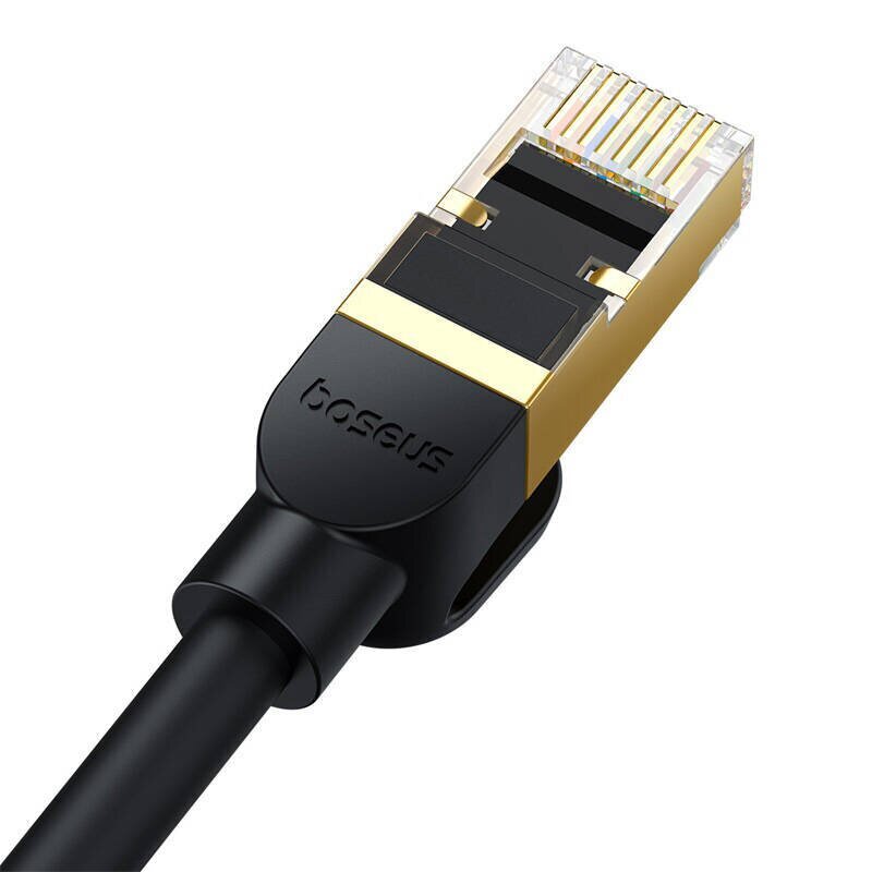 Nopea Ethernet-kaapeli RJ45 Cat.8 40Gbps 3m, musta hinta ja tiedot | Kaapelit ja adapterit | hobbyhall.fi