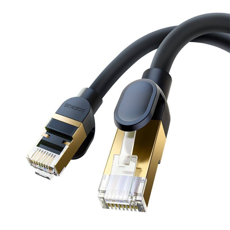 Nopea Ethernet-kaapeli RJ45 Cat.8 40Gbps 3m, musta hinta ja tiedot | Kaapelit ja adapterit | hobbyhall.fi