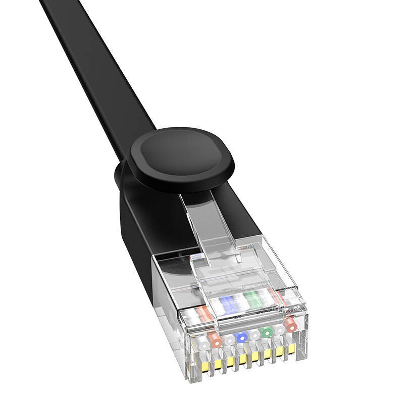 Ethernet-verkkokaapeli Cat 6 RJ-45 1000Mb/s litteä 12m musta hinta ja tiedot | Kaapelit ja adapterit | hobbyhall.fi