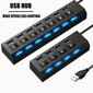 4-porttinen LED USB 2.0 -sovittimen keskitinkytkin musta hinta ja tiedot | Adapterit | hobbyhall.fi