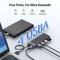 USB-A 3.0 HUB-sovitin 4 portilla ja virtakaapelilla, musta hinta ja tiedot | Adapterit | hobbyhall.fi