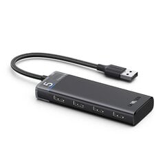 USB-A 3.0 HUB-sovitin 4 portilla ja virtakaapelilla, musta hinta ja tiedot | Adapterit | hobbyhall.fi