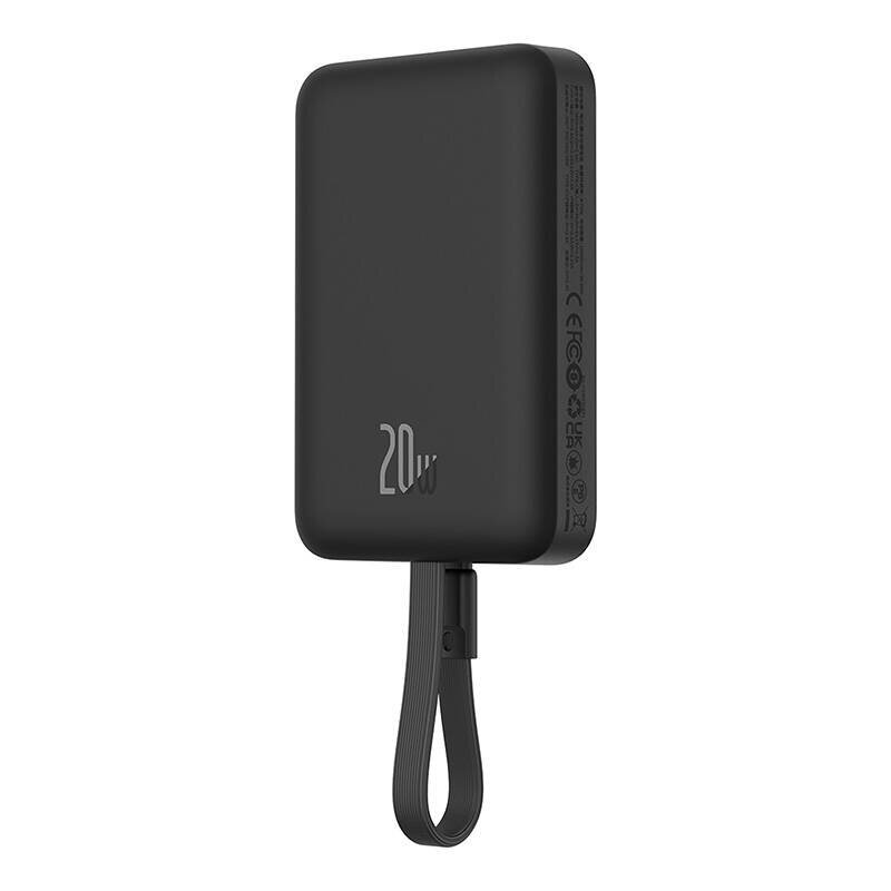 Mini powerbank MagSafe 10000mAh 20W Lightning-kaapelilla, musta hinta ja tiedot | Varavirtalähteet | hobbyhall.fi