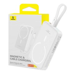 Mini powerbank MagSafe 10000mAh 20W Lightning-kaapelilla, valkoinen hinta ja tiedot | Varavirtalähteet | hobbyhall.fi