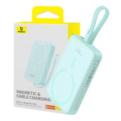 Baseus Magneettinen Mini Langaton Powerbank, 10000mAh, sininen hinta ja tiedot | Varavirtalähteet | hobbyhall.fi