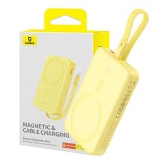 Mini powerbank MagSafe 10000mAh 20W Lightning-kaapelilla, keltainen hinta ja tiedot | Varavirtalähteet | hobbyhall.fi