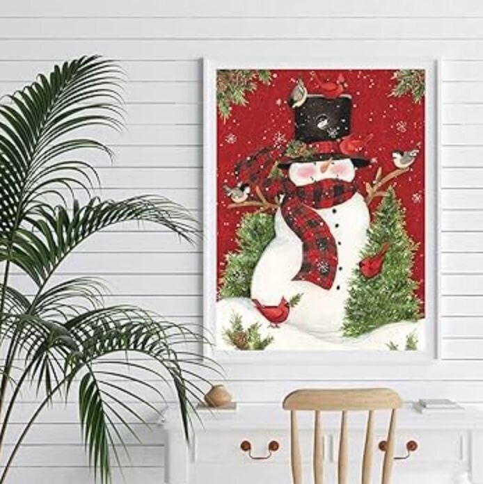 Timanttimosaiikki Avoin Snowman, 40 x 30 cm hinta ja tiedot | Timanttimaalaukset | hobbyhall.fi