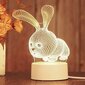 Geekeo 3D akryyli Rabbit pöytävalaisin lämmin valkoinen hinta ja tiedot | Pöytävalaisimet | hobbyhall.fi