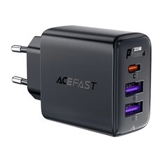 GaN-laturi 3-porttinen USB-A ja USB-C, musta hinta ja tiedot | Puhelimen laturit | hobbyhall.fi