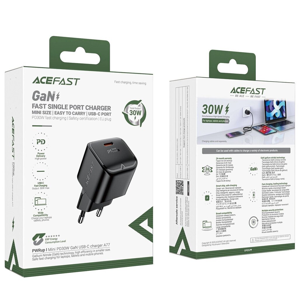 Mini GaN PD 30W USB-C laturi, musta hinta ja tiedot | Puhelimen laturit | hobbyhall.fi