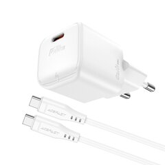 GaN 30W laturi USB-C-kaapelilla, valkoinen hinta ja tiedot | Puhelimen laturit | hobbyhall.fi