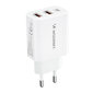 30W USB-C ja 2x USB-A verkkolaturi, valkoinen hinta ja tiedot | Puhelimen laturit | hobbyhall.fi