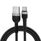 USB-A - USB-C kaapeli nailonipäällysteellä, 2.4A, 2m, musta hinta ja tiedot | Puhelinkaapelit | hobbyhall.fi