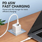 Elastinen USB-C - USB-C kaapeli 65W 2m, valkoinen hinta ja tiedot | Puhelinkaapelit | hobbyhall.fi