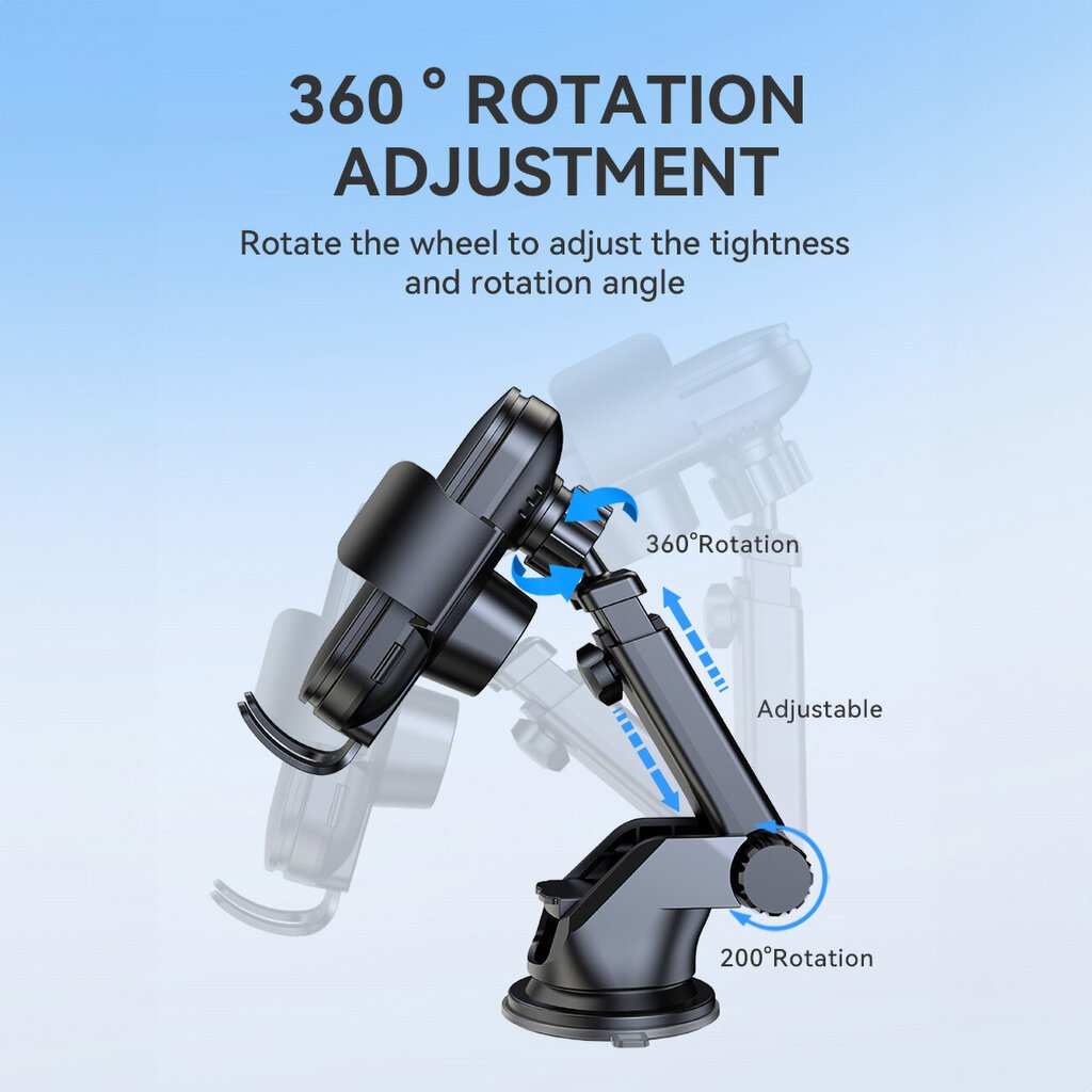 Automaattinen puhelinteline 15W langattomalla laturilla, musta hinta ja tiedot | Puhelintelineet | hobbyhall.fi