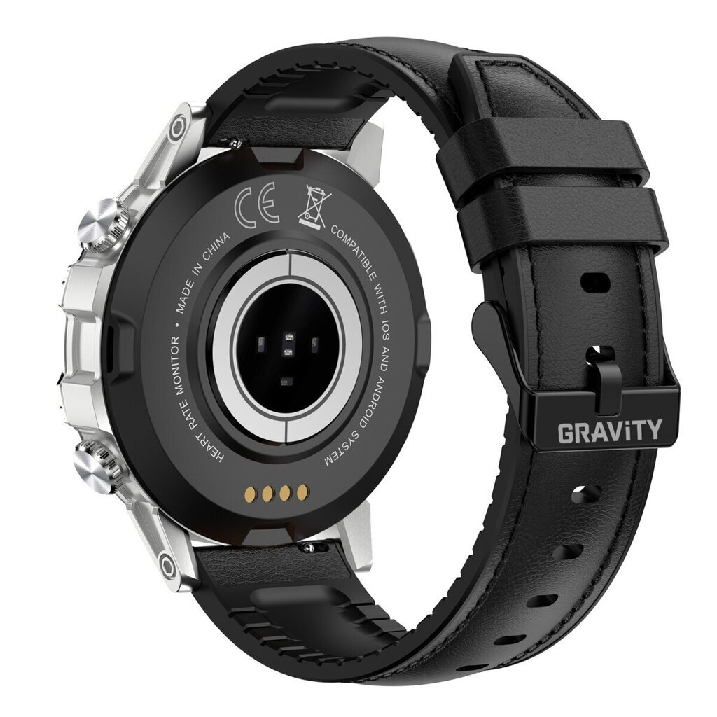 Älykello miehille Gravity GT9-6, musta/hopea hinta ja tiedot | Älykellot | hobbyhall.fi