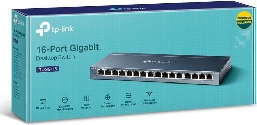 Tp-Link TL-SG116 hinta ja tiedot | Reitittimet ja modeemit | hobbyhall.fi