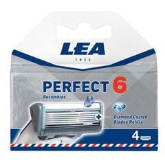 parranajopäät lea perfect 6 terät, 4 kpl. hinta ja tiedot | Parranajo ja karvanpoisto | hobbyhall.fi