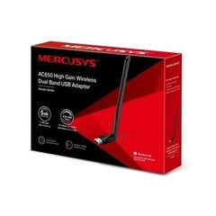 Mercusys AC650 High Gain langaton kaksitaajuinen USB-sovitin (MU6H) hinta ja tiedot | Mercusys Tietokoneet ja pelaaminen | hobbyhall.fi