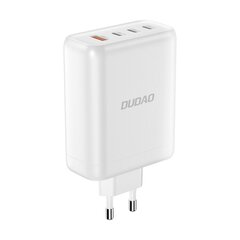 Nopea GaN-verkkolaturi 3x USB-C PD 140W, valkoinen hinta ja tiedot | Puhelimen laturit | hobbyhall.fi