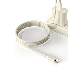 Vahvistettu USB-A - USB-C kaapeli 5A 1m, beige hinta ja tiedot | Puhelinkaapelit | hobbyhall.fi