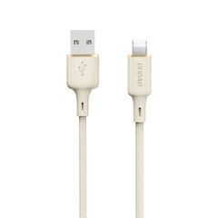 Vahvistettu USB-A - Lightning kaapeli iPhone, 5A, 1m, beige hinta ja tiedot | Puhelinkaapelit | hobbyhall.fi