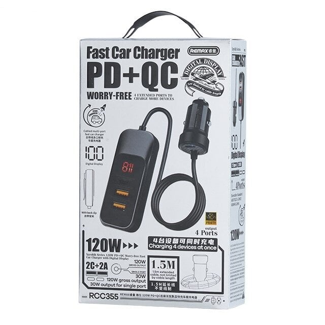 Remax RCC355 PD/QC 120W hinta ja tiedot | Puhelimen laturit | hobbyhall.fi