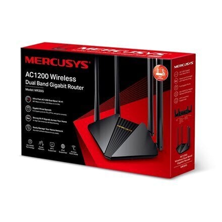 Mercusys AC1200 Wireless Dual Band Gigabit Router MR30G 802.11ac, 867+300 Mbit hinta ja tiedot | Reitittimet ja modeemit | hobbyhall.fi