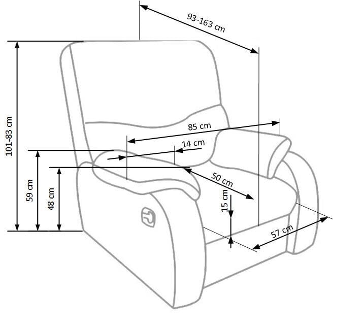 Jeff recliner-nojatuoli, ruskea hinta ja tiedot | Nojatuolit | hobbyhall.fi