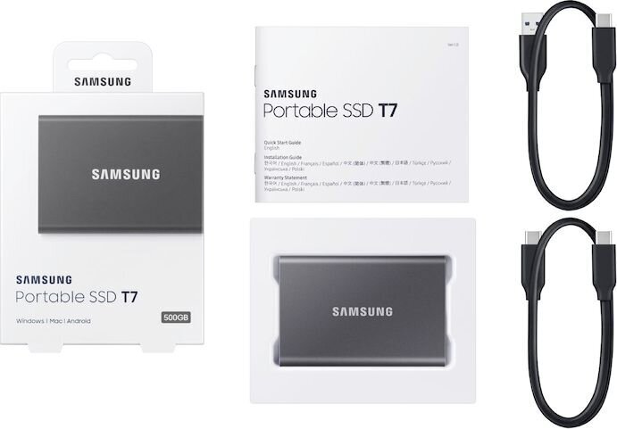 Samsung Portable SSD T7 500GB hinta ja tiedot | Kovalevyt | hobbyhall.fi