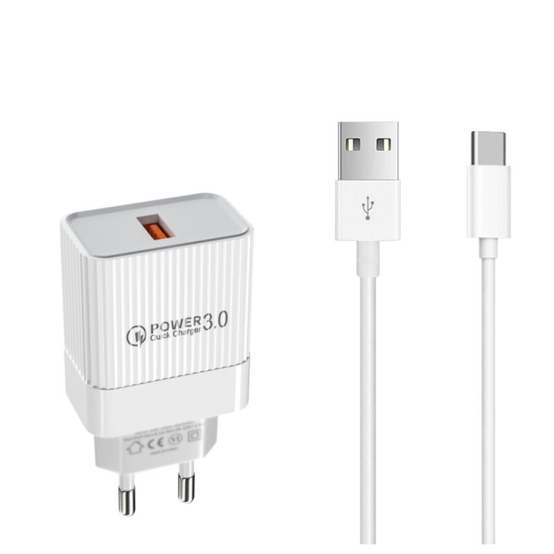 20 W USB-laturi Pikalataus matkapuhelimen laturin sovitin QC 3.0 Huawei Samsungin mikro-USB-kaapelin pikalatauspistoke hinta ja tiedot | Puhelimen laturit | hobbyhall.fi