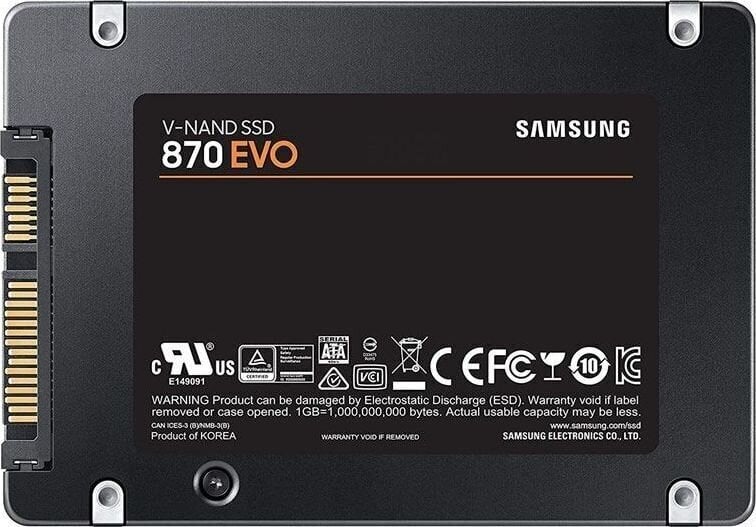 SAMSUNG 250GB 870 EVO SSD 2.5 SATA hinta ja tiedot | Kovalevyt | hobbyhall.fi