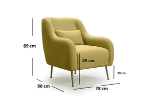 Kalune Design Sevilla-nojatuoli, keltainen hinta ja tiedot | Nojatuolit | hobbyhall.fi