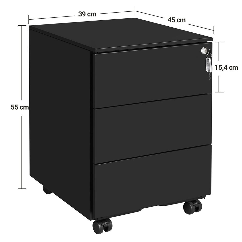 Laatikosto 39x45x55 cm, musta hinta ja tiedot | Olohuoneen kaapit ja lipastot | hobbyhall.fi