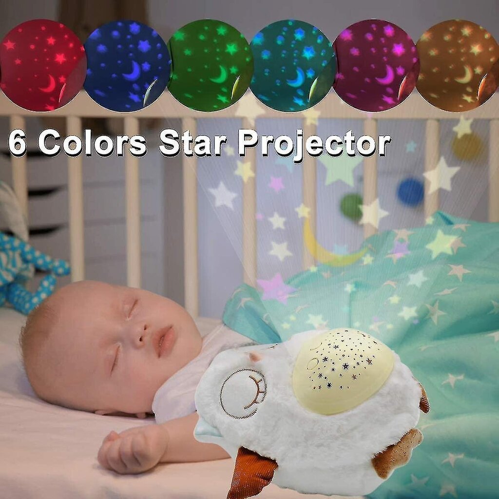 Baby Sleep Soother Night Light Star -projektorilla ja musiikilla, White Noise & Lullaby Sound Machinella hinta ja tiedot | Imetystuotteet | hobbyhall.fi