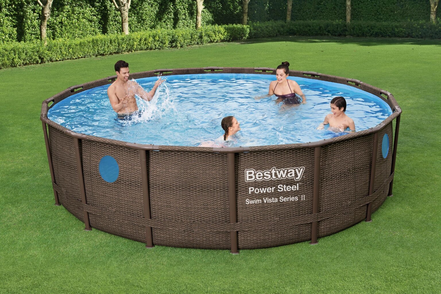 Runkoallas Bestway Power Steel Swim Vista 488x122 cm, suodattimella hinta ja tiedot | Uima-altaat | hobbyhall.fi