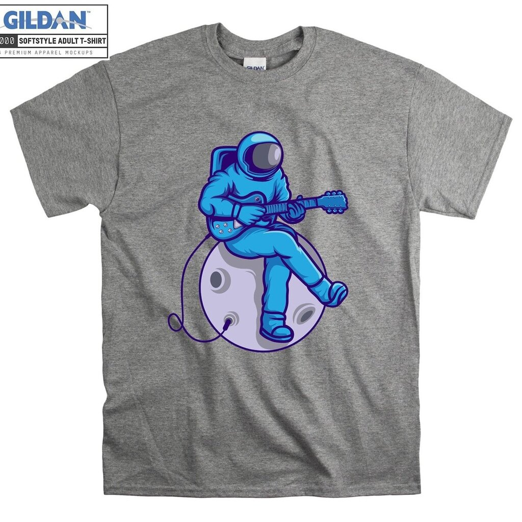 Guitarist Astronaut T-shirt Moon Space Music T shirt hinta ja tiedot | Miesten T-paidat | hobbyhall.fi