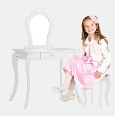 Lasten peilipöytä Princess-tuolilla, valkoinen hinta ja tiedot | Peilipöydät | hobbyhall.fi