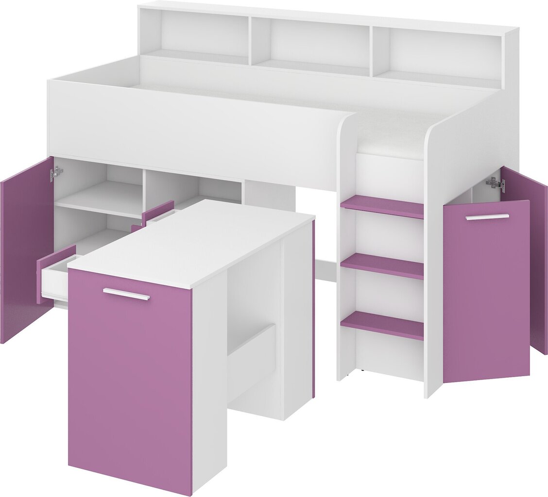 Sänky työpöydällä Neo P, valkoinen/violetti. hinta ja tiedot | Lastensängyt | hobbyhall.fi