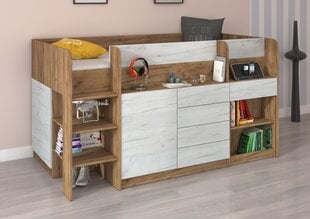 Sänky työpöydällä Smile L, ruskea/valkoinen hinta ja tiedot | Lastensängyt | hobbyhall.fi