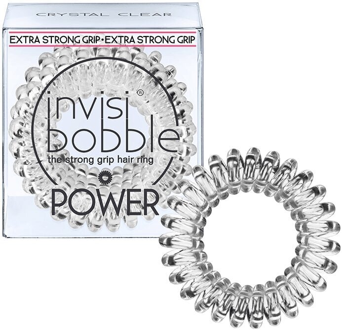 Invisibobble Power Hair Ring hiuslenkki 3, Crystal Clear hinta ja tiedot | Hiustarvikkeet | hobbyhall.fi