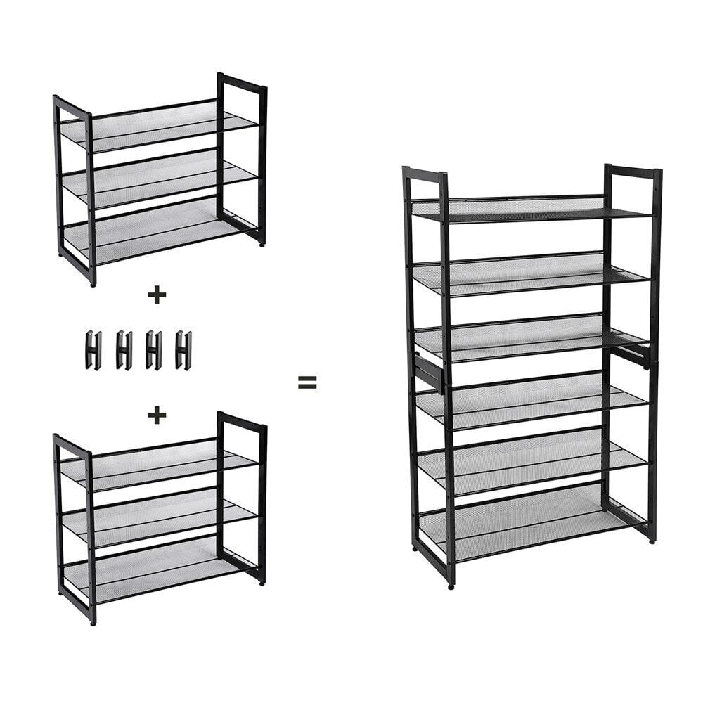 Kenkähylly 74x30,7x62,8 cm, musta hinta ja tiedot | Kenkäkaapit ja -hyllyt | hobbyhall.fi