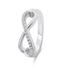 Brilio Silver Moderni hopea Infinity Ring RI052W hinta ja tiedot | Sormukset | hobbyhall.fi