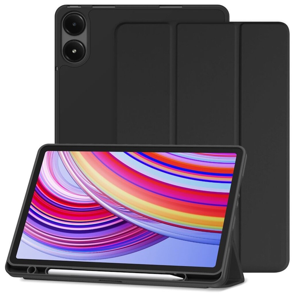 Evelatus Tri-Fold Stylus holder Stand Case Apple iPad 10.2'' (2021) 9. sukupolvi / iPad 10.2'' 7. sukupolvi Musta hinta ja tiedot | Tablettien kotelot ja muut tarvikkeet | hobbyhall.fi