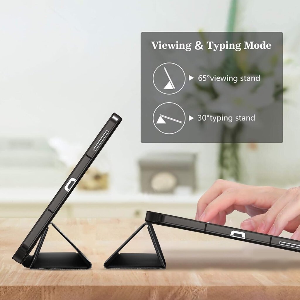 Evelatus Tri-Fold Stylus holder Stand Case Apple iPad 10.2'' (2021) 9. sukupolvi / iPad 10.2'' 7. sukupolvi Musta hinta ja tiedot | Tablettien kotelot ja muut tarvikkeet | hobbyhall.fi